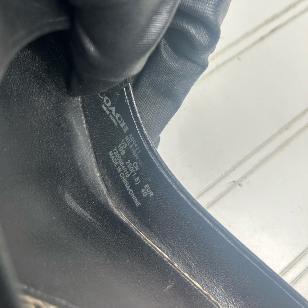 Coach Black Leather Wedge Heels Snakeskin Heel Women’s Size 10 - Picture 7 of 11